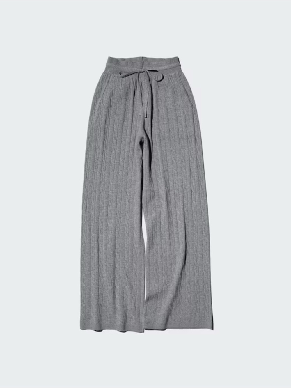 Uniqlo Gray Wide-Leg Knit Track Pants